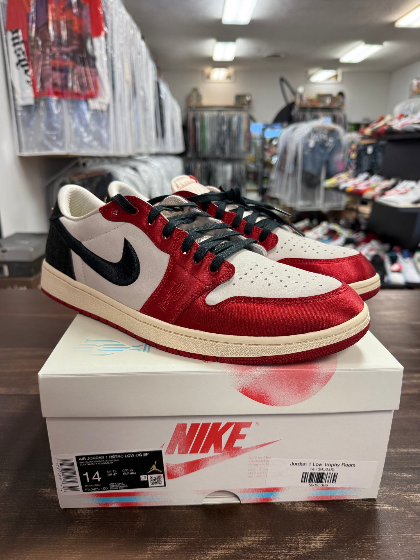 Jordan 1 Low Trophy Room Rookie Card Away