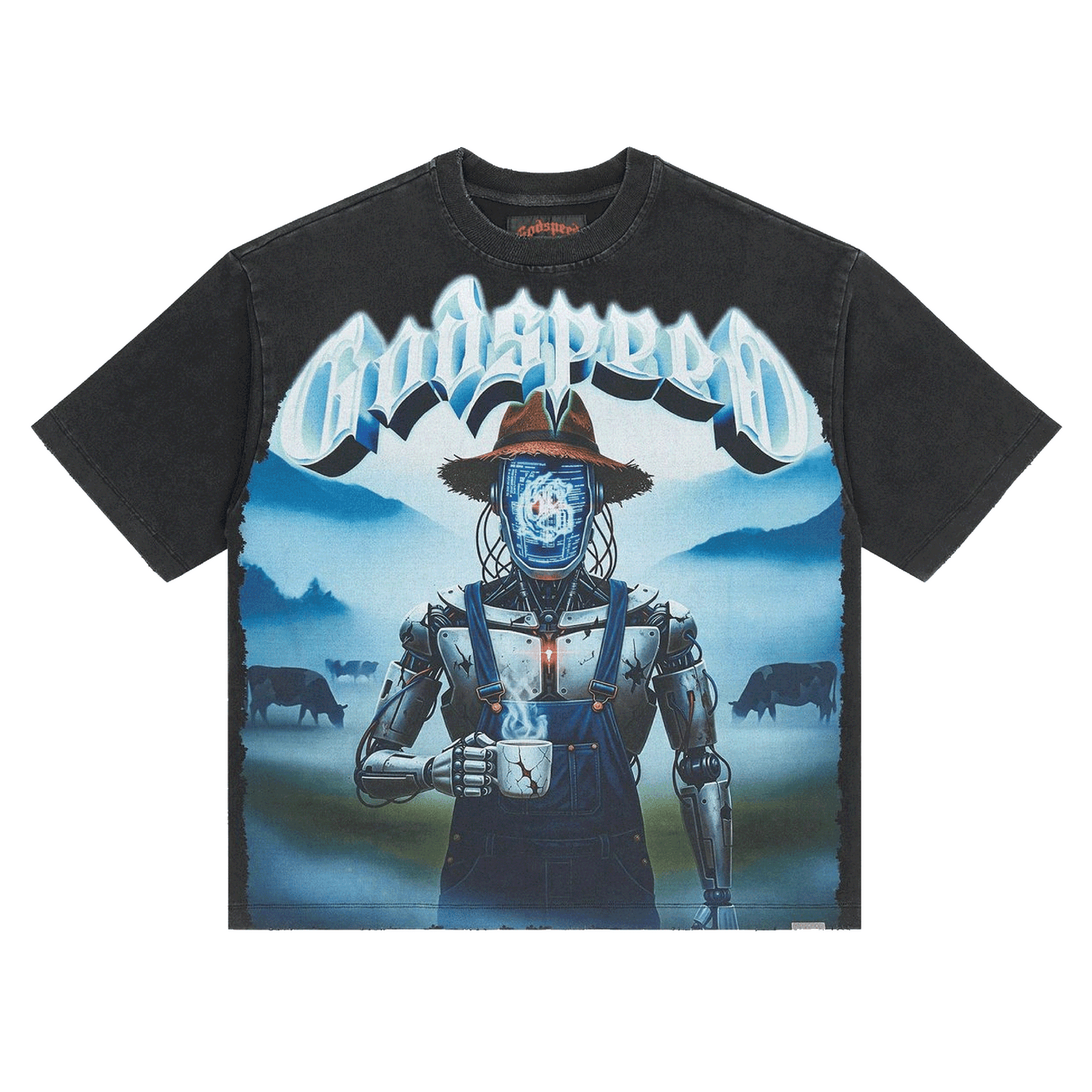 GodSpeed Aura Farm T-shirt Black Wash