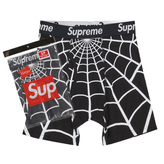 Supreme Hanes Spider-Man Boxer Briefs (2 Pack) Black