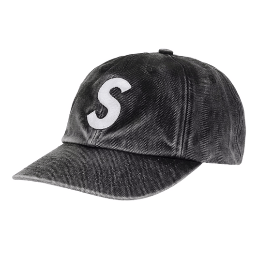 Supreme Pigment Coated S Logo 6-Panel Cap (SS26) Black