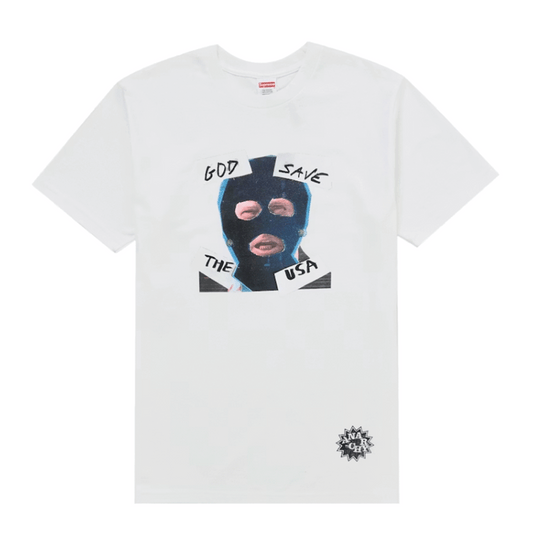 Supreme God Save Us Tee White