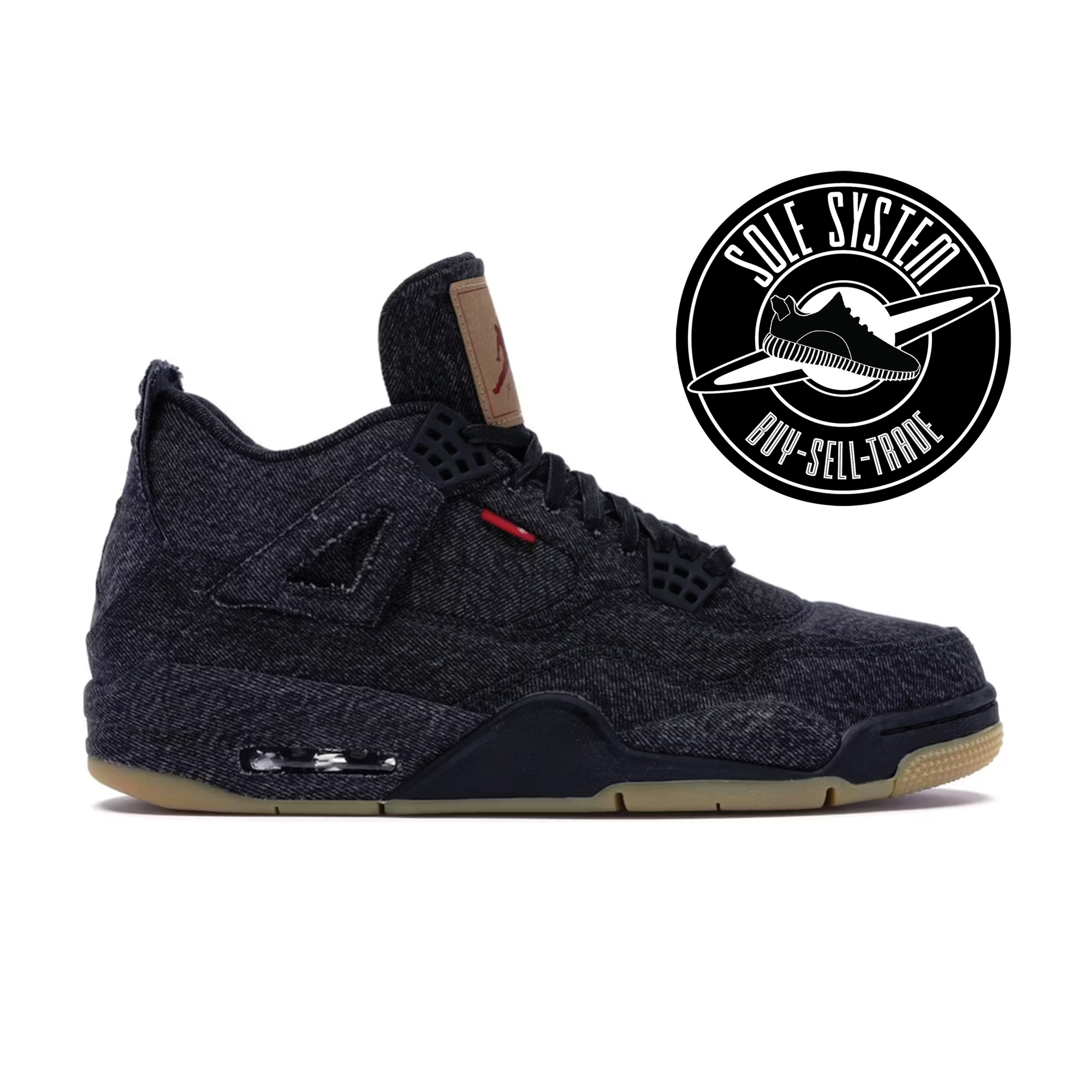 Jordan 4 levi's black sales