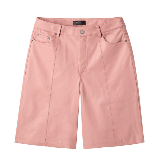 HMDD PALE PINK LAMB-CHOP LEATHER SHORTS