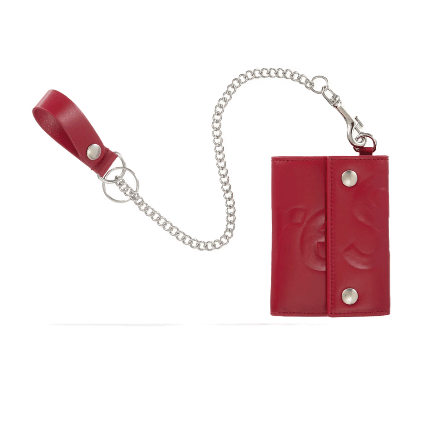 Supreme Leather Chain Wallet Red