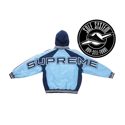 Supreme Hooded Stadium Jacket Blue