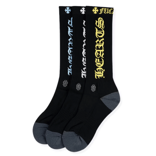 Chrome Hearts Logo Socks Black (Size L)
