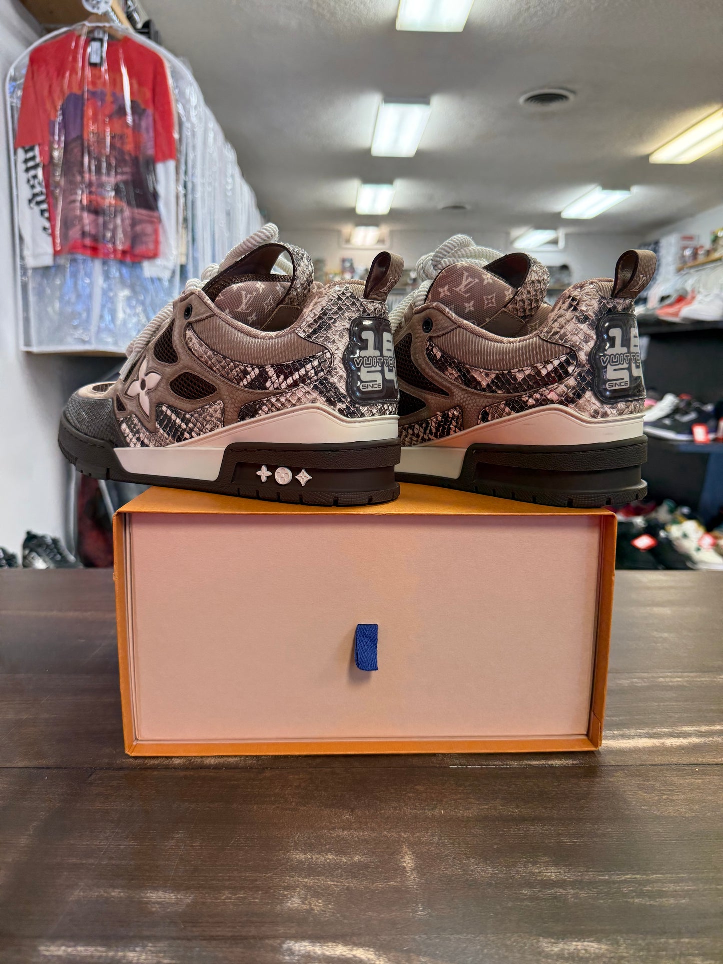 LV Skate Sneaker Brown Python