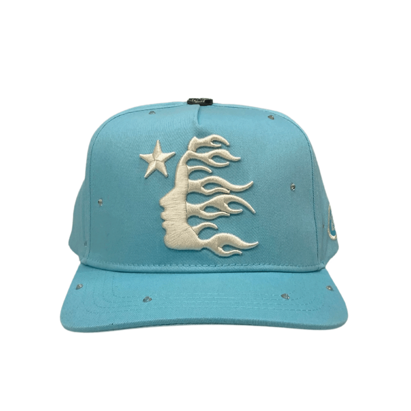 Hellstar OG Logo Hat Snapback Rhinestones Baby Blue