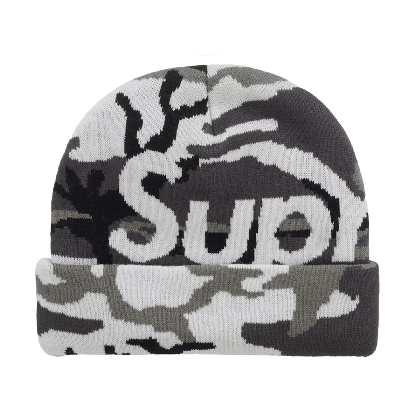 Supreme Camo Big Logo Beanie Snow Camo