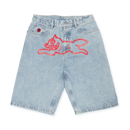 Ice Cream Running Dog Denim Shorts