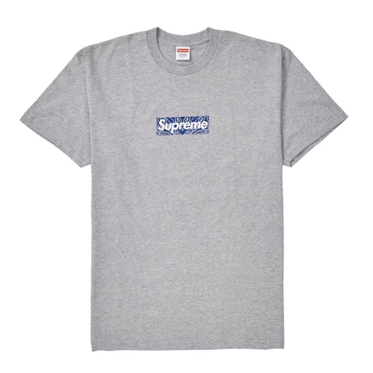 Supreme Bandana Box Logo Tee Heather Grey