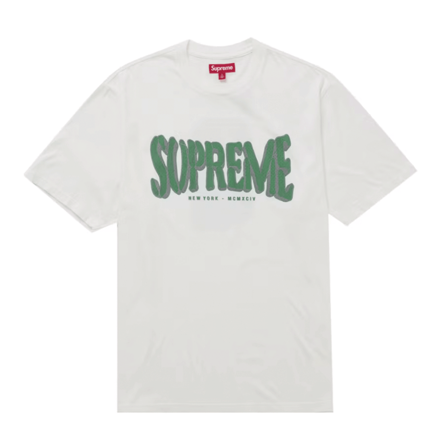 Supreme Flocked Washed S/S Top White