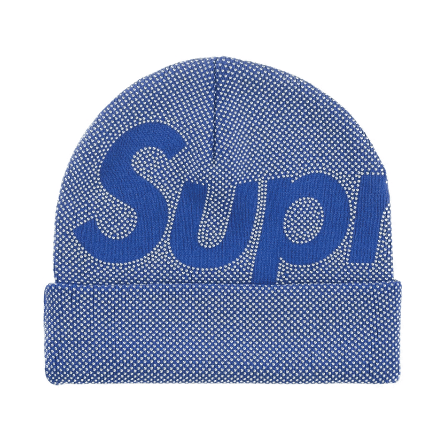 Supreme Studded Knockout Big Logo Beanie Blue