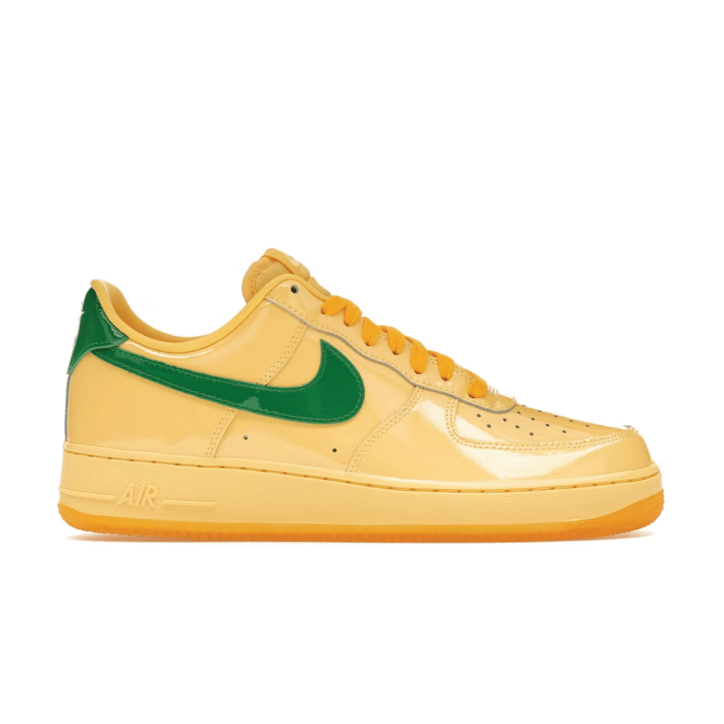 Nike Air Force 1 Low Patent Leather Topaz Gold Pine Green
