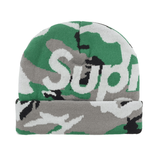 Supreme Camo Big Logo Beanie Green Camo