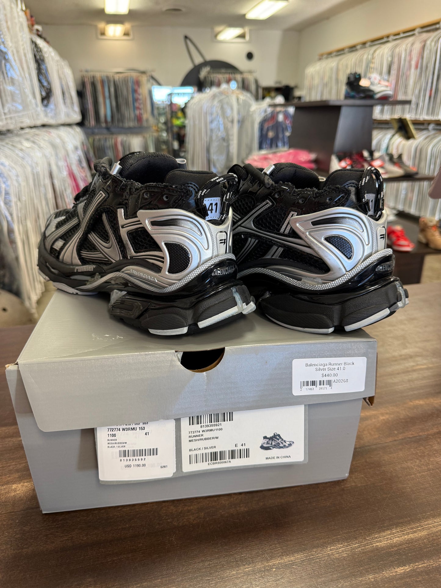 Balenciaga Runner Black Silver