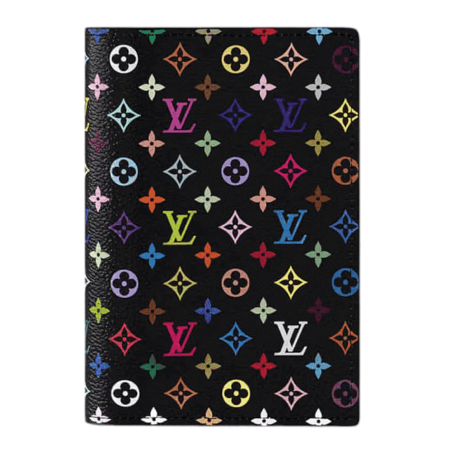 Louis Vuitton x Takashi Murakami Passport Cover Black Multicolored