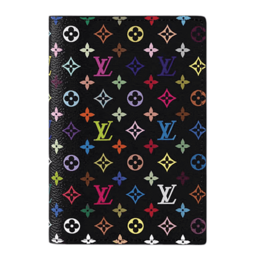Louis Vuitton x Takashi Murakami Passport Cover Black Multicolored