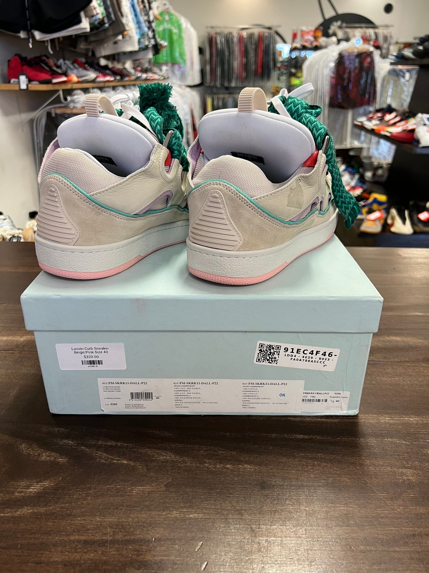 Lanvin Curb Sneaker Beige/Pink