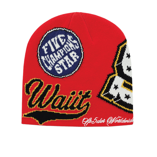Sp5der District V Skully Beanie Red