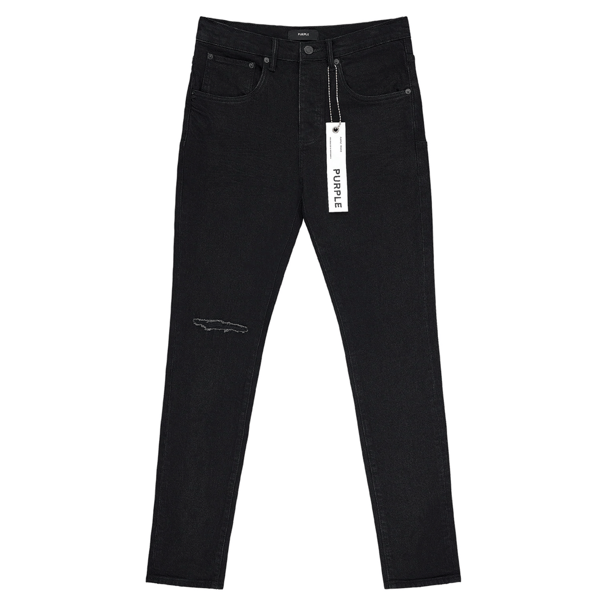 Purple Brand Black Knee Slit Rinse Jeans