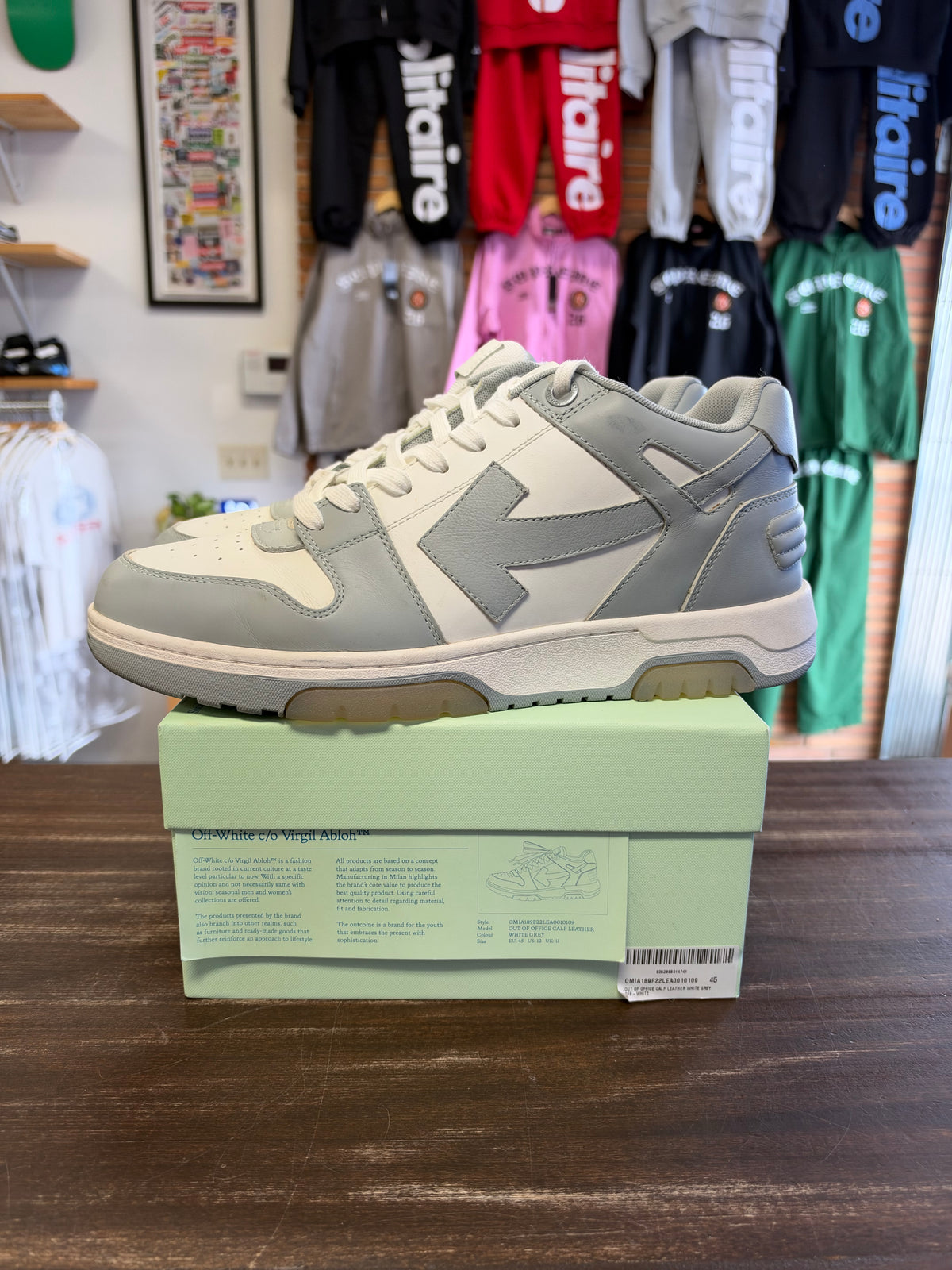 Off-White Out Of Office Calf Leather White Grey