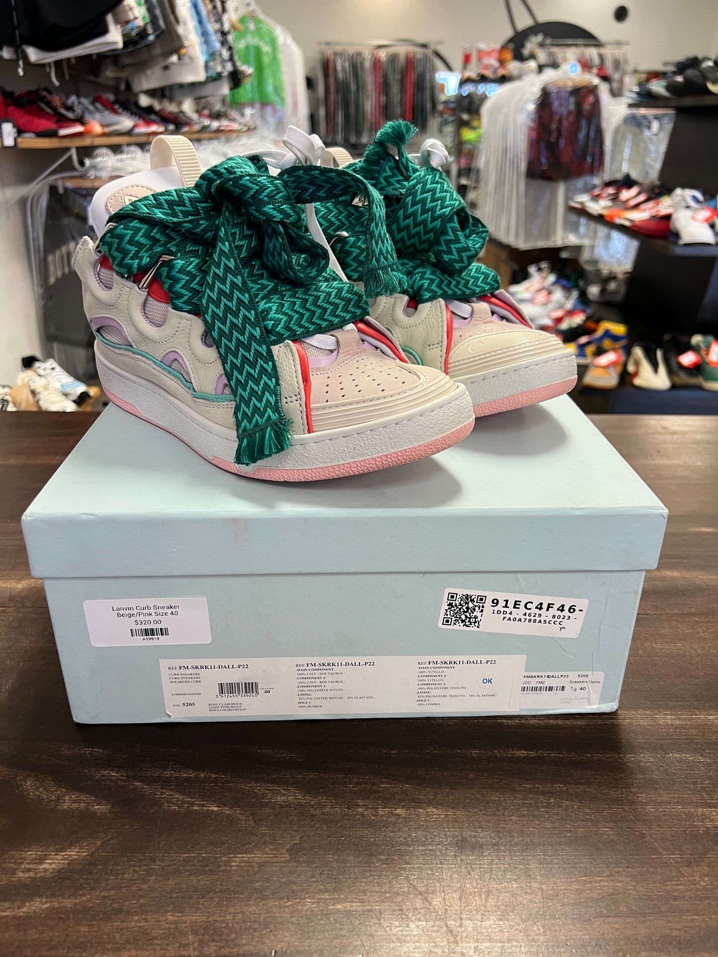 Lanvin Curb Sneaker Beige/Pink