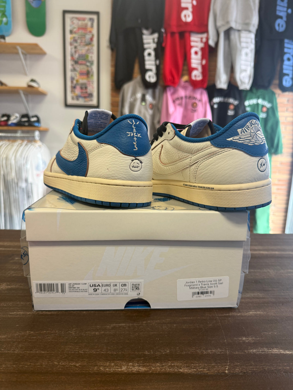 Jordan 1 Low SP Fragment x Travis Scott Sail Military Blue