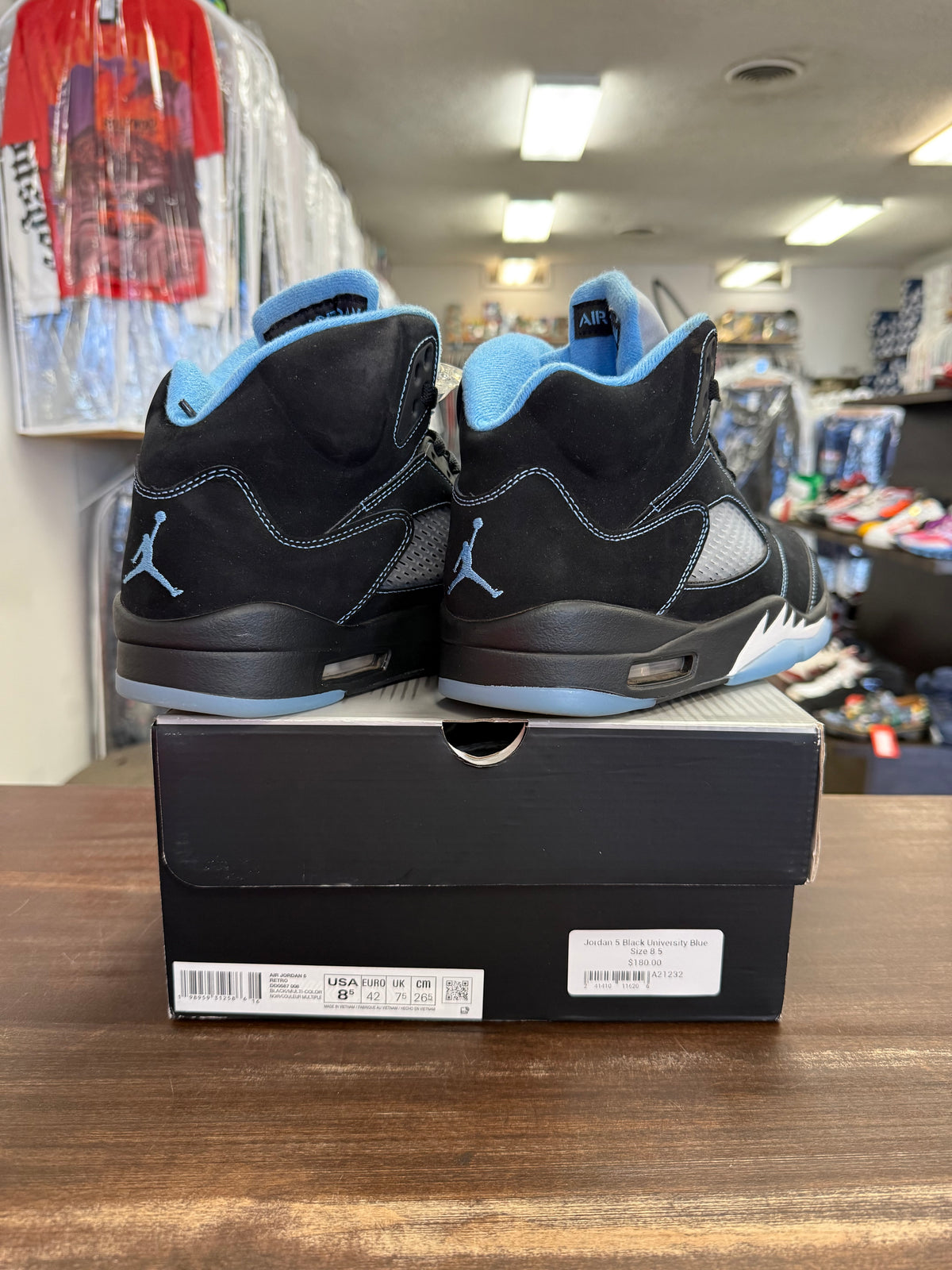 Jordan 5 Black University Blue