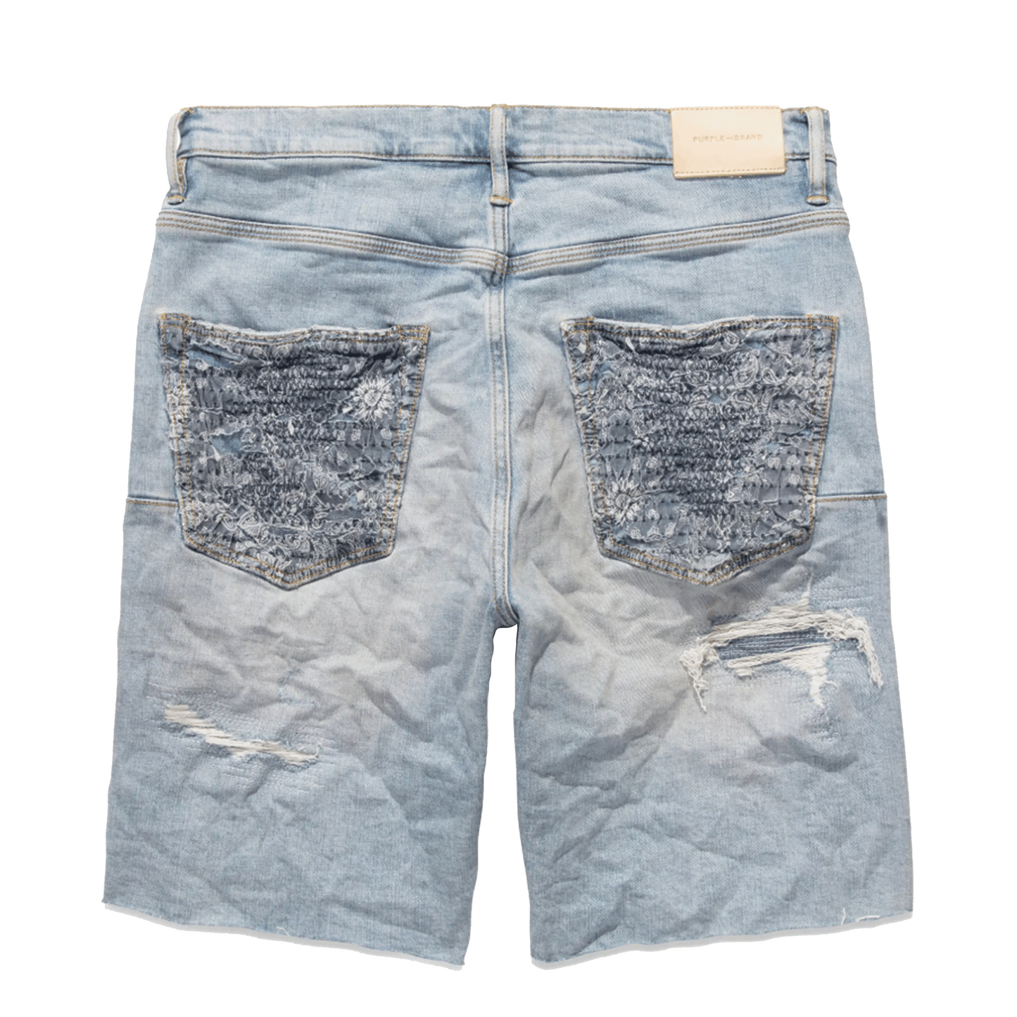Purple Brand Denim Shorts Quilted Pocket