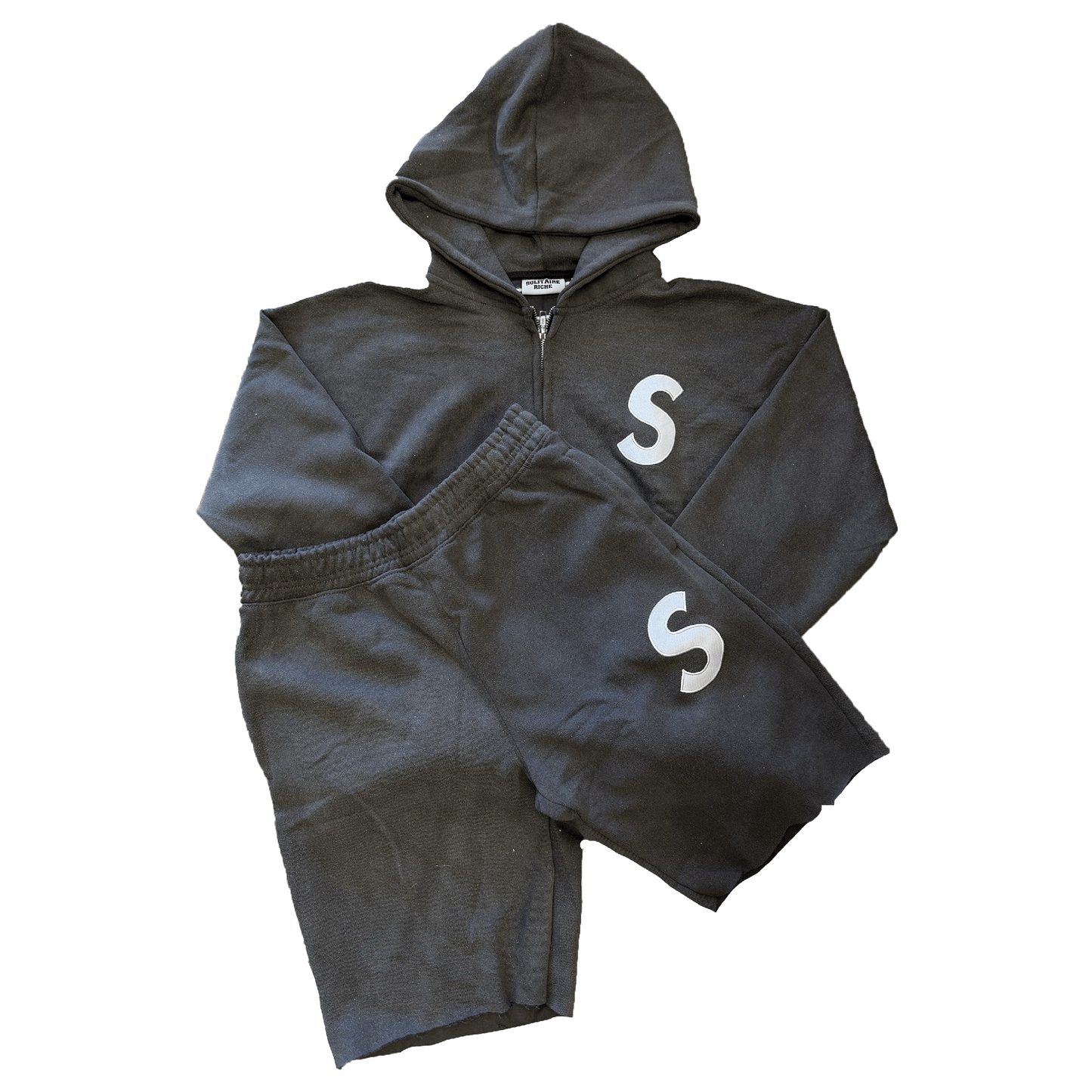 Solitaire S Logo Sweatsuit Grey Grey White