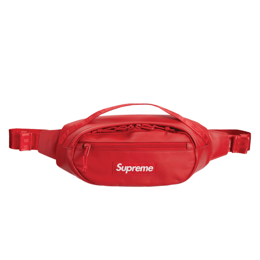 Supreme Leather Waist Bag Red