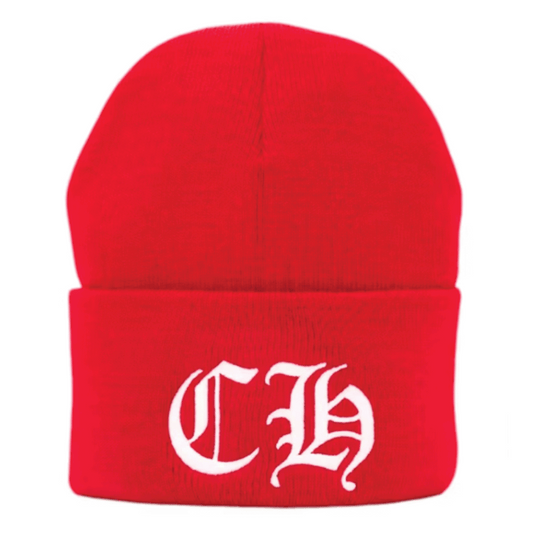 Chrome Hearts CH Logo Beanie Red/White