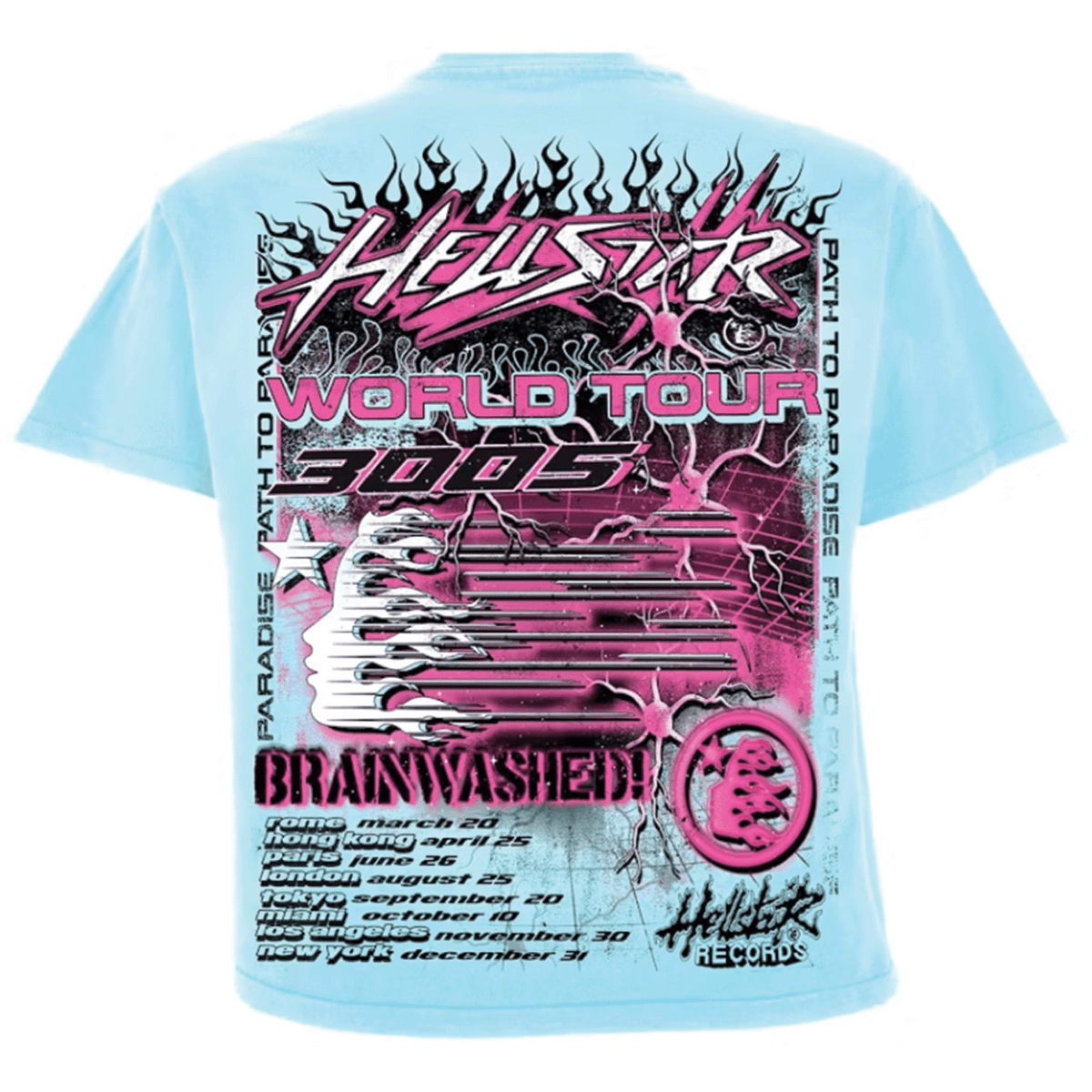 Hellstar Neuron Tour T-Shirt Light Blue