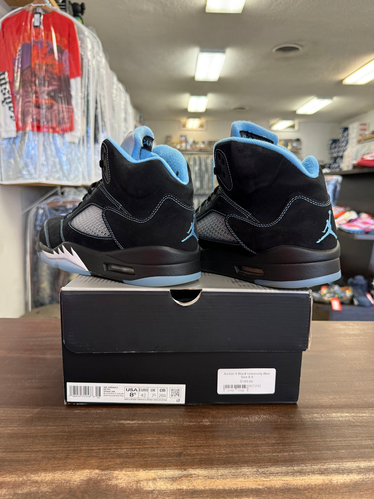 Jordan 5 Black University Blue