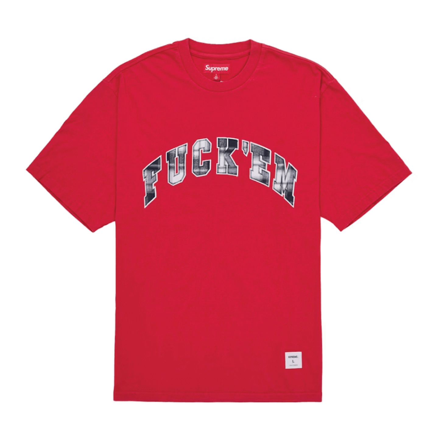 Supreme Fuck Em Plaid S/S Top Red