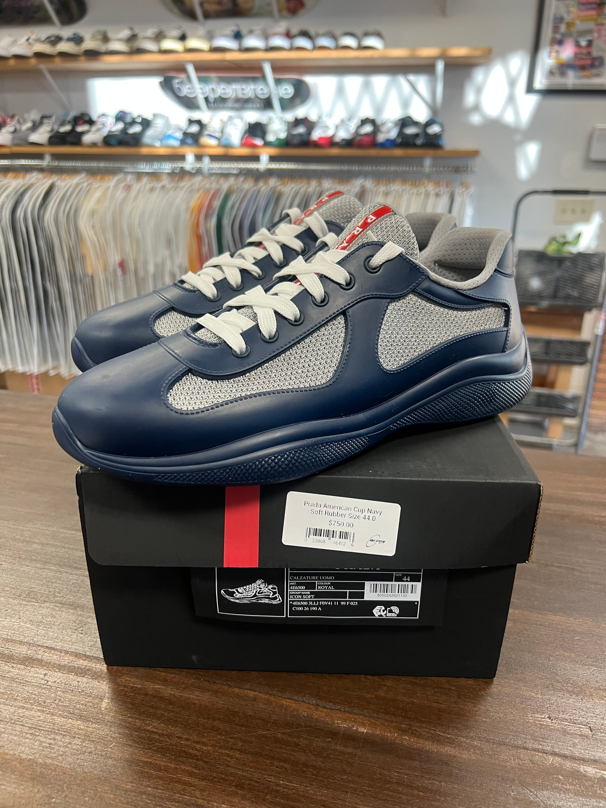 Prada American Cups Navy Soft Rubber