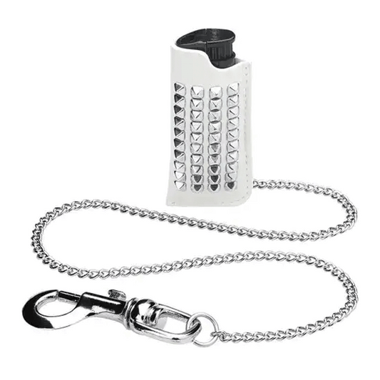 Supreme Studded Leather Lighter Holder White
