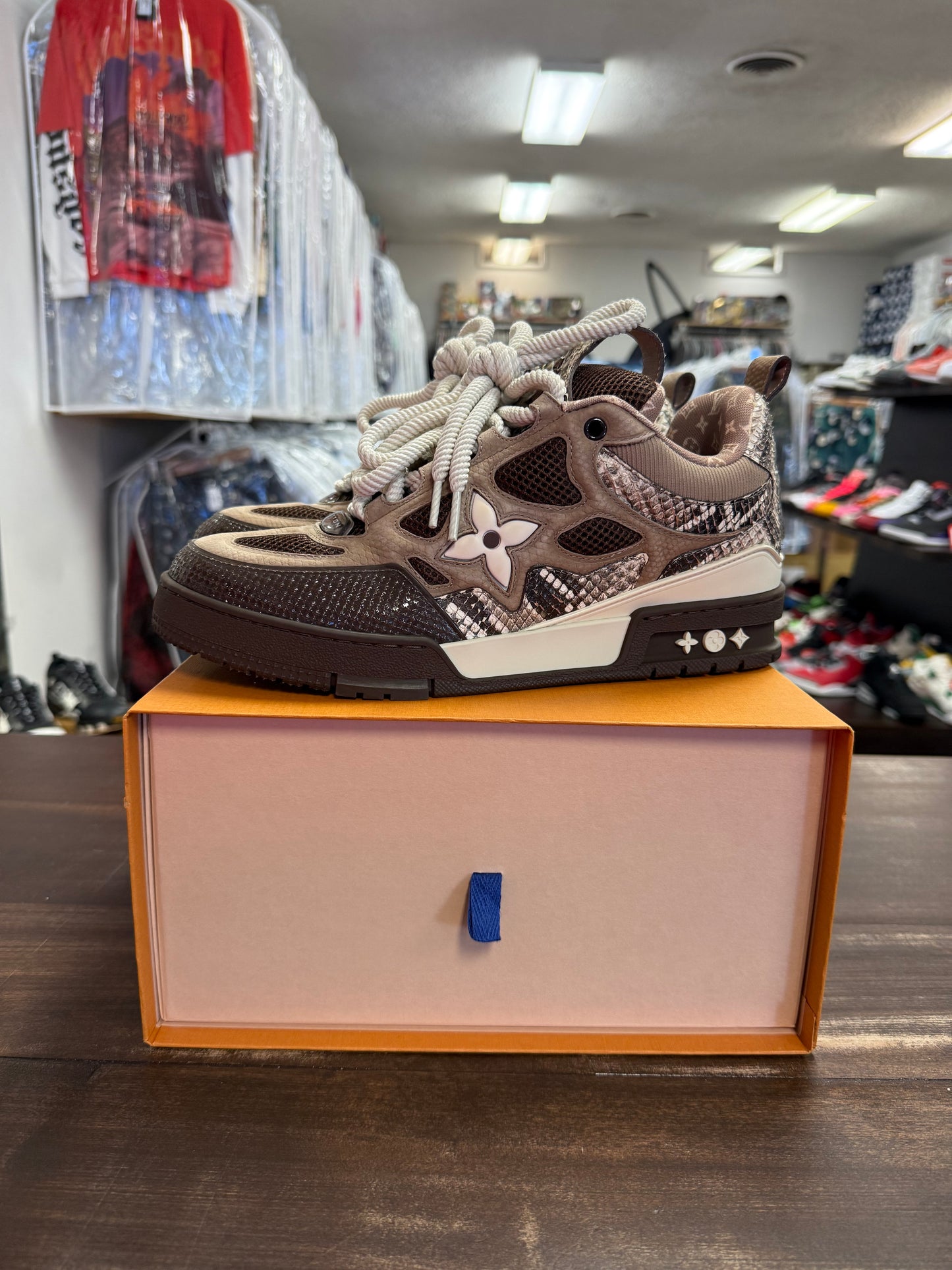 LV Skate Sneaker Brown Python