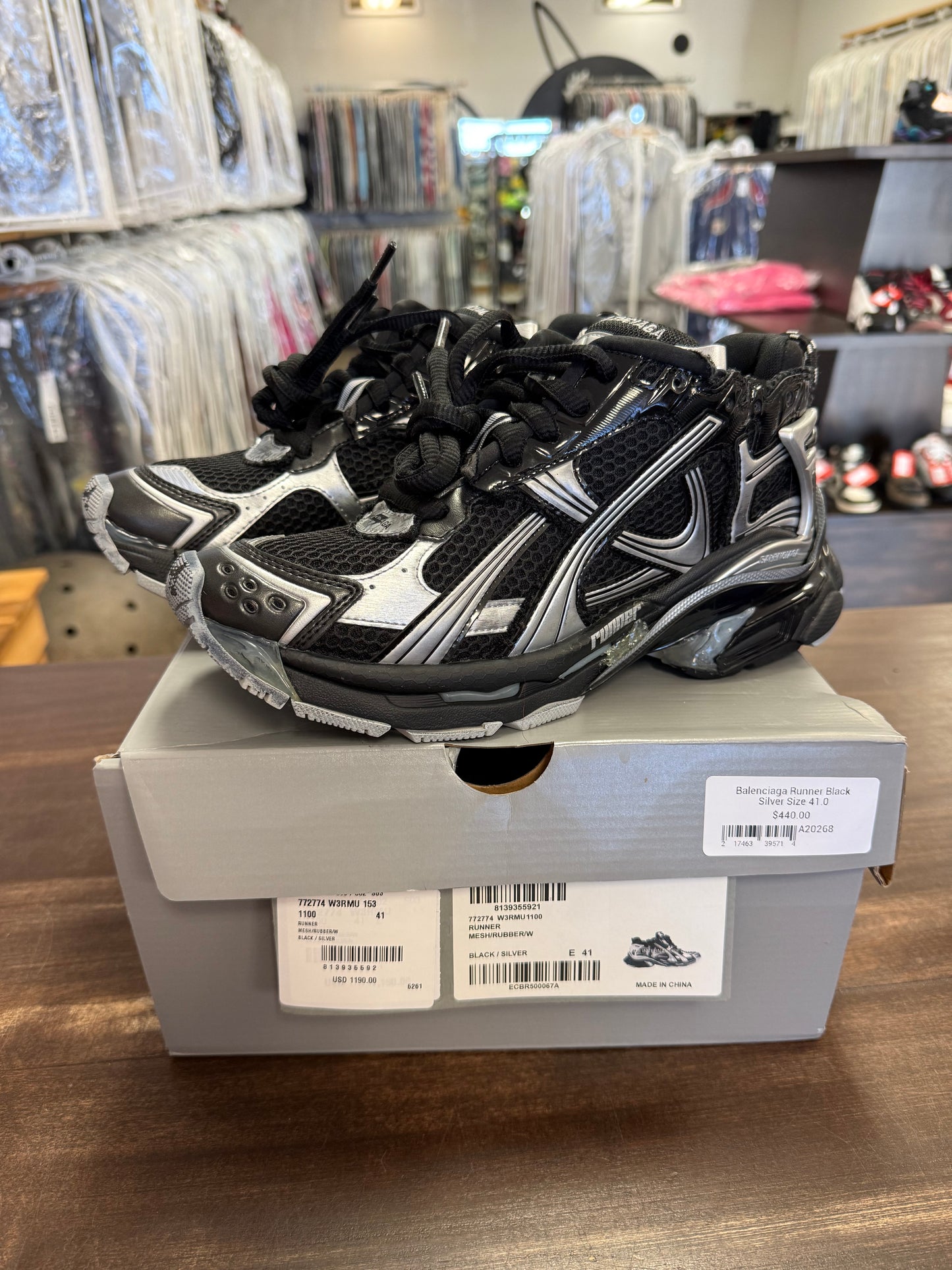 Balenciaga Runner Black Silver