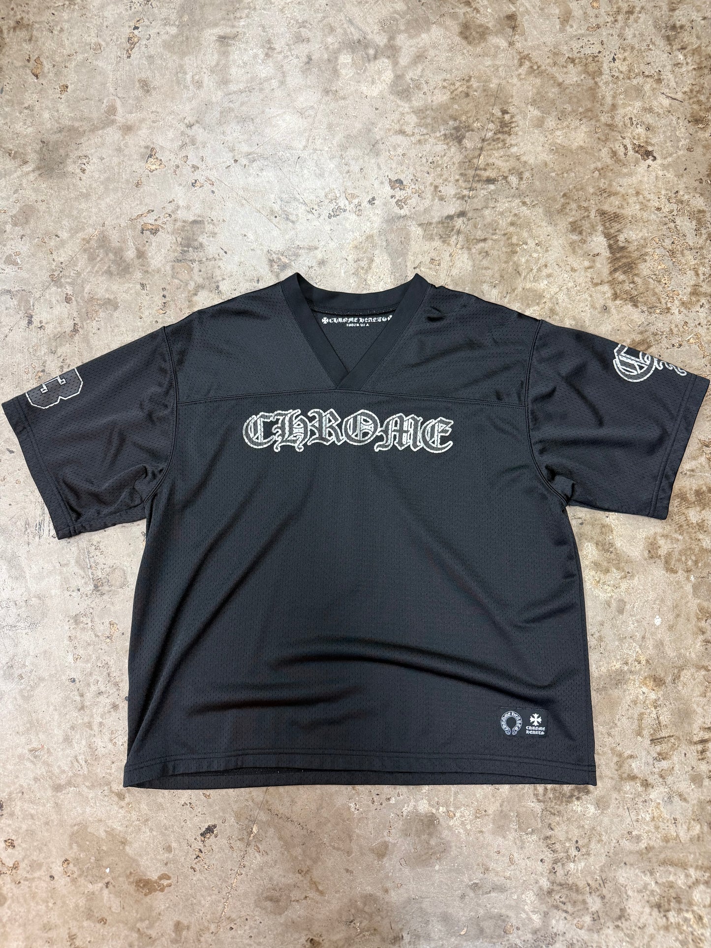 Chrome Hearts Mesh Stadium Football Jersey Black
