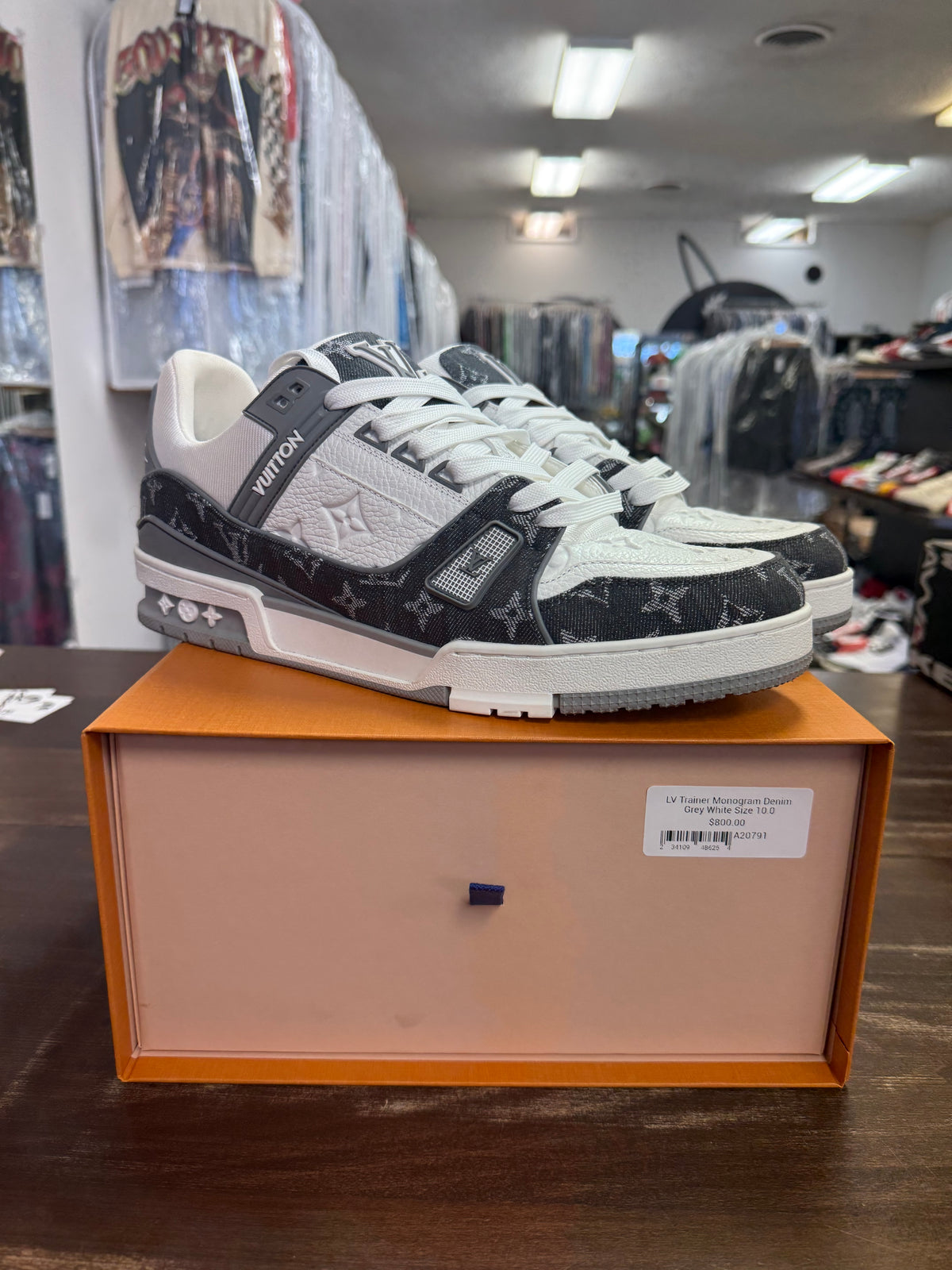 LV Trainer Monogram Denim Grey White