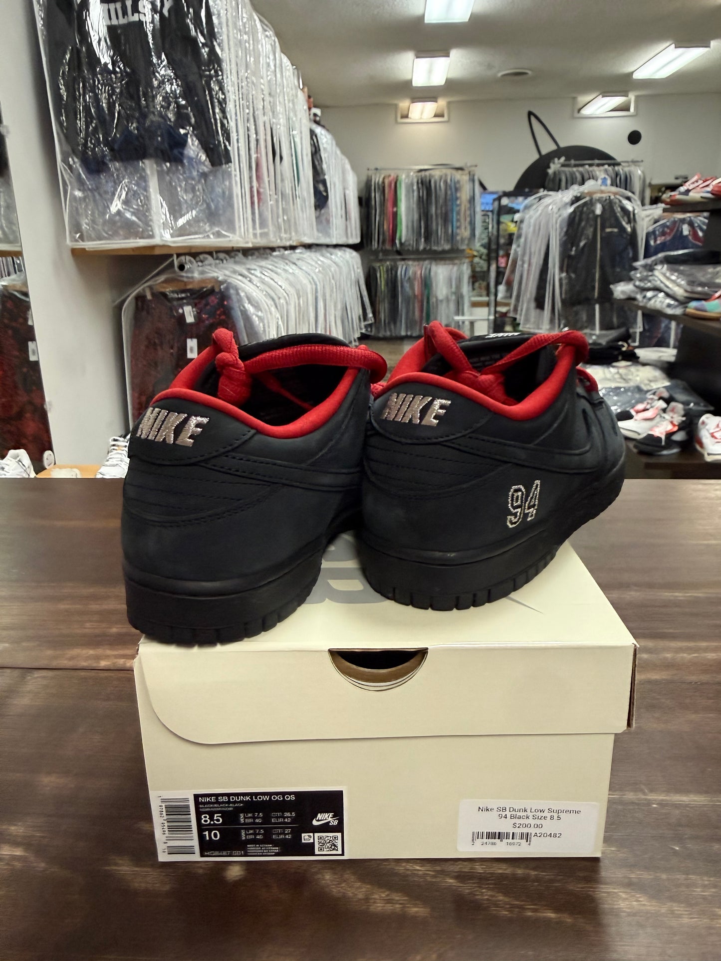 Nike SB Dunk Low Supreme 94 Black