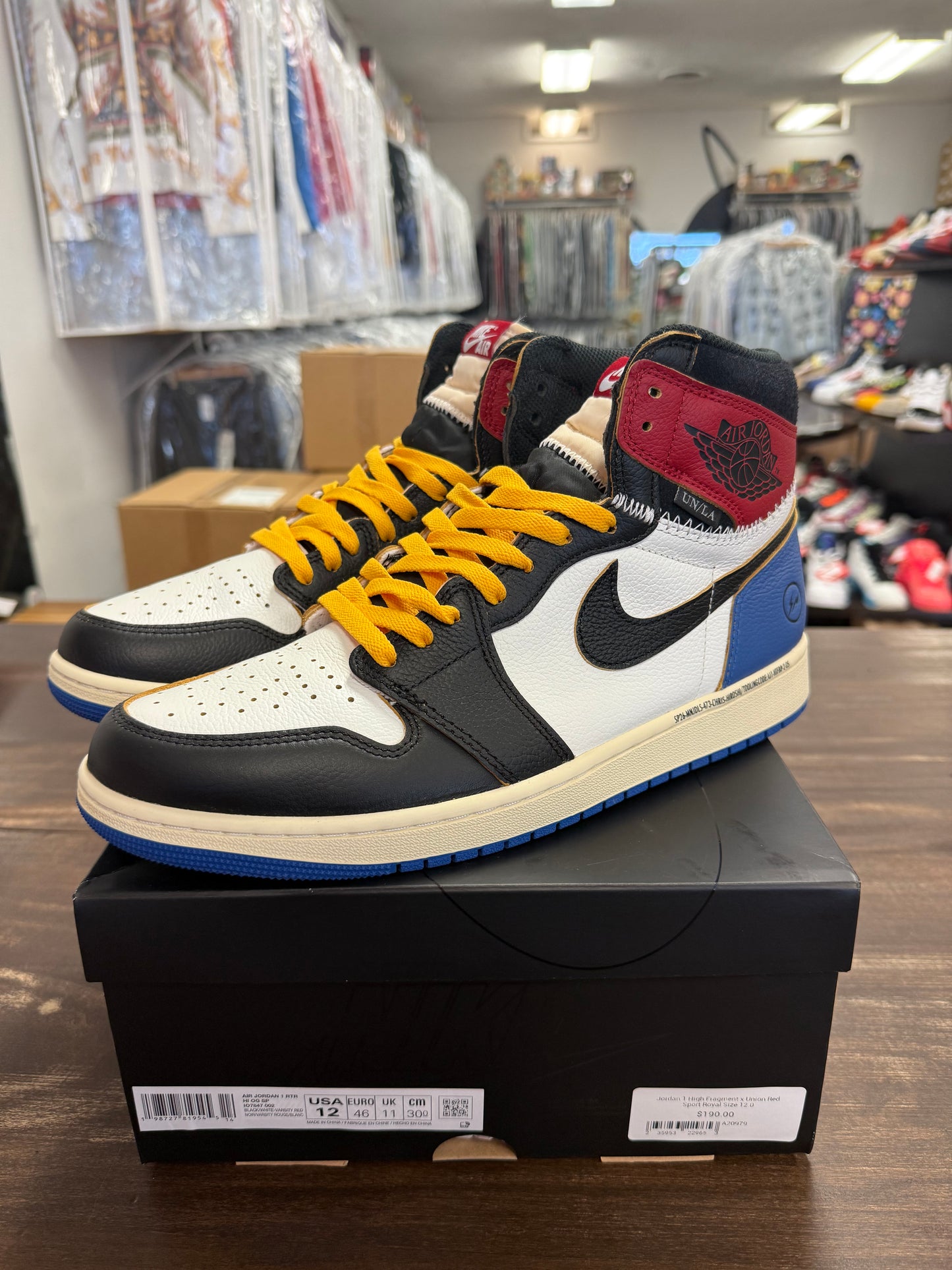 Jordan 1 High Fragment x Union Red Sport Royal