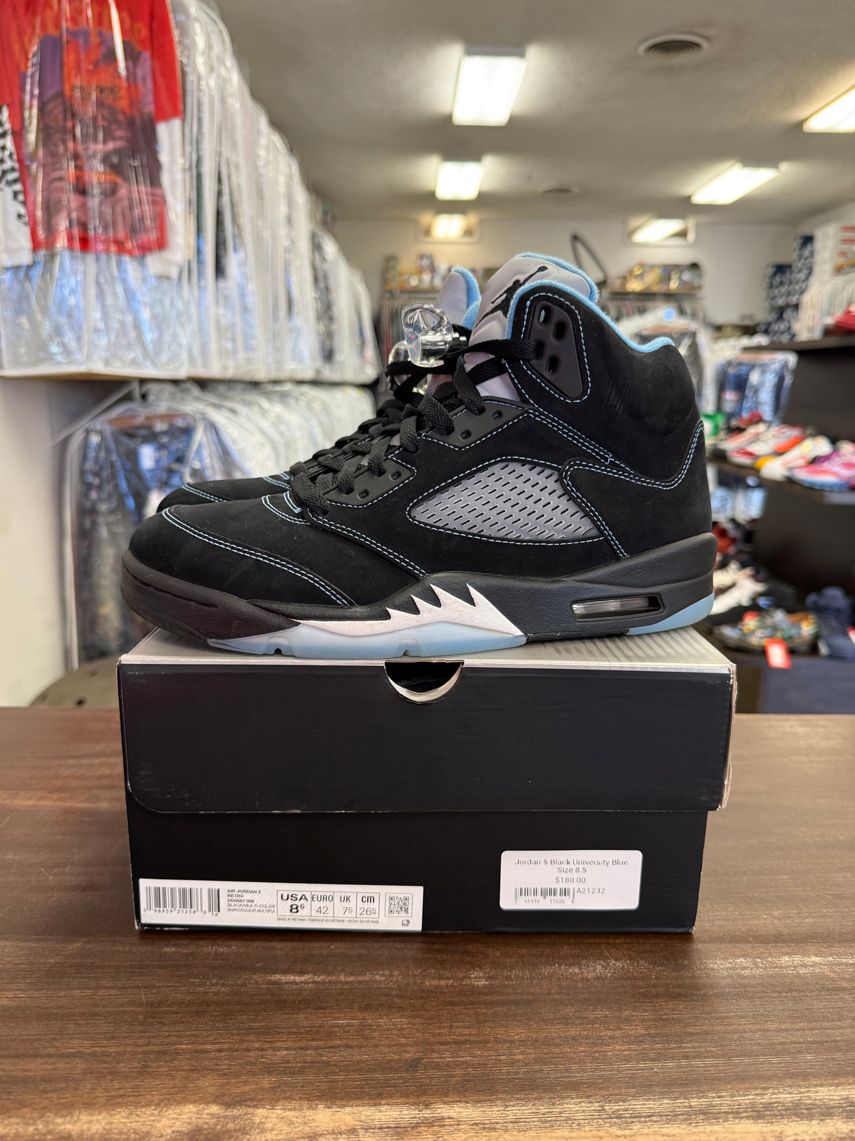 Jordan 5 Black University Blue