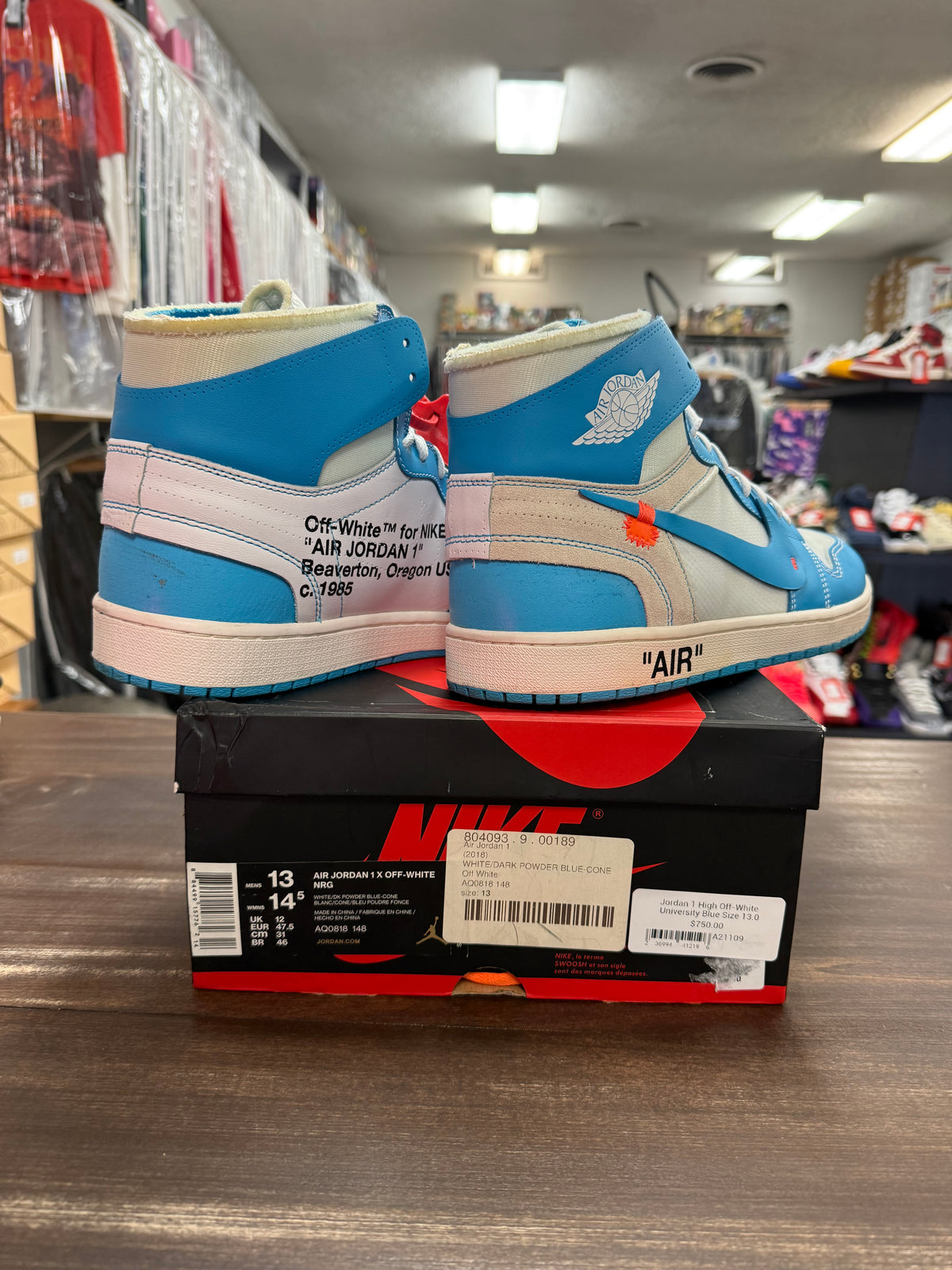 Jordan 1 High Off-White University Blue