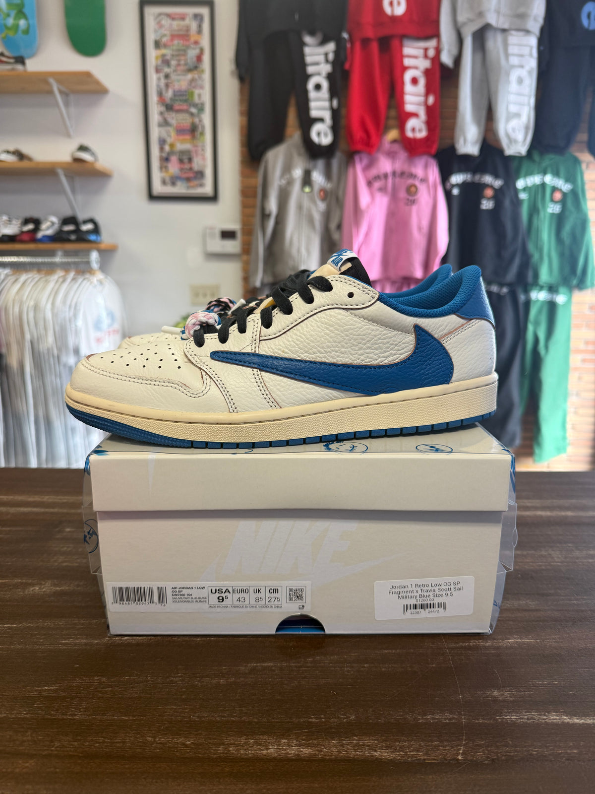 Jordan 1 Low SP Fragment x Travis Scott Sail Military Blue