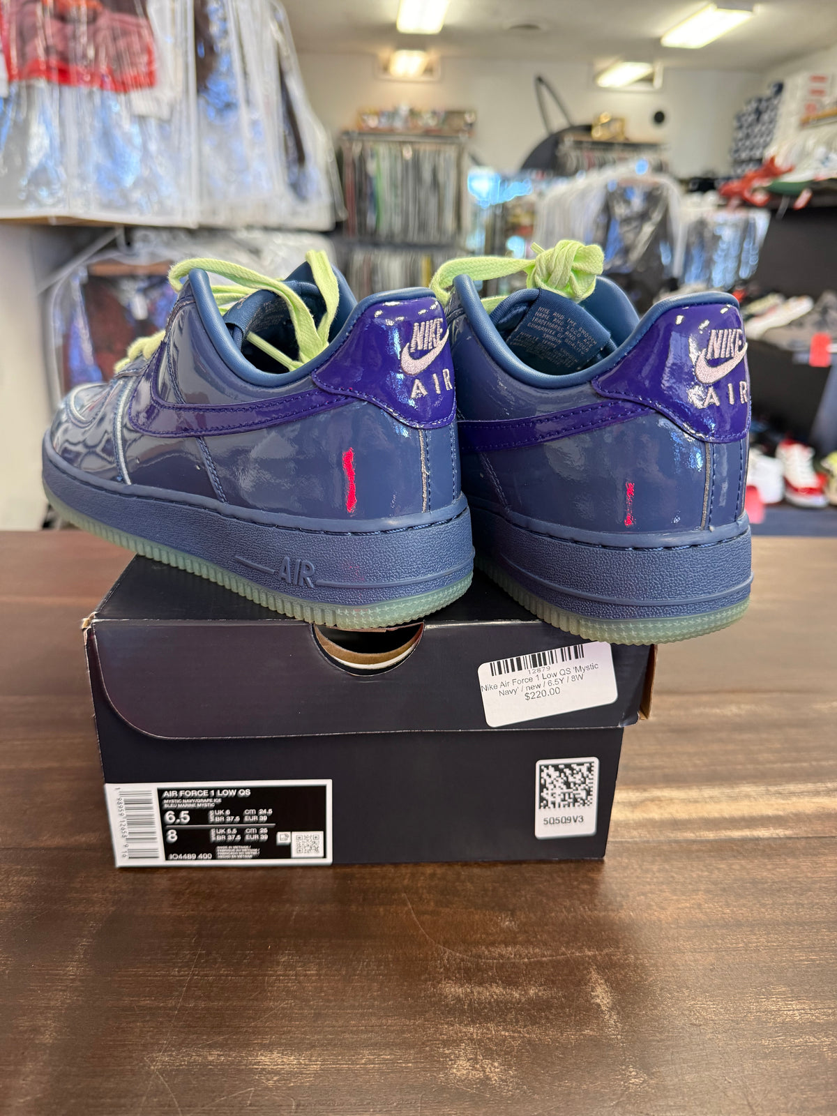 Nike Air Force 1 Low Patent Leather Mystic Navy Grape Ice