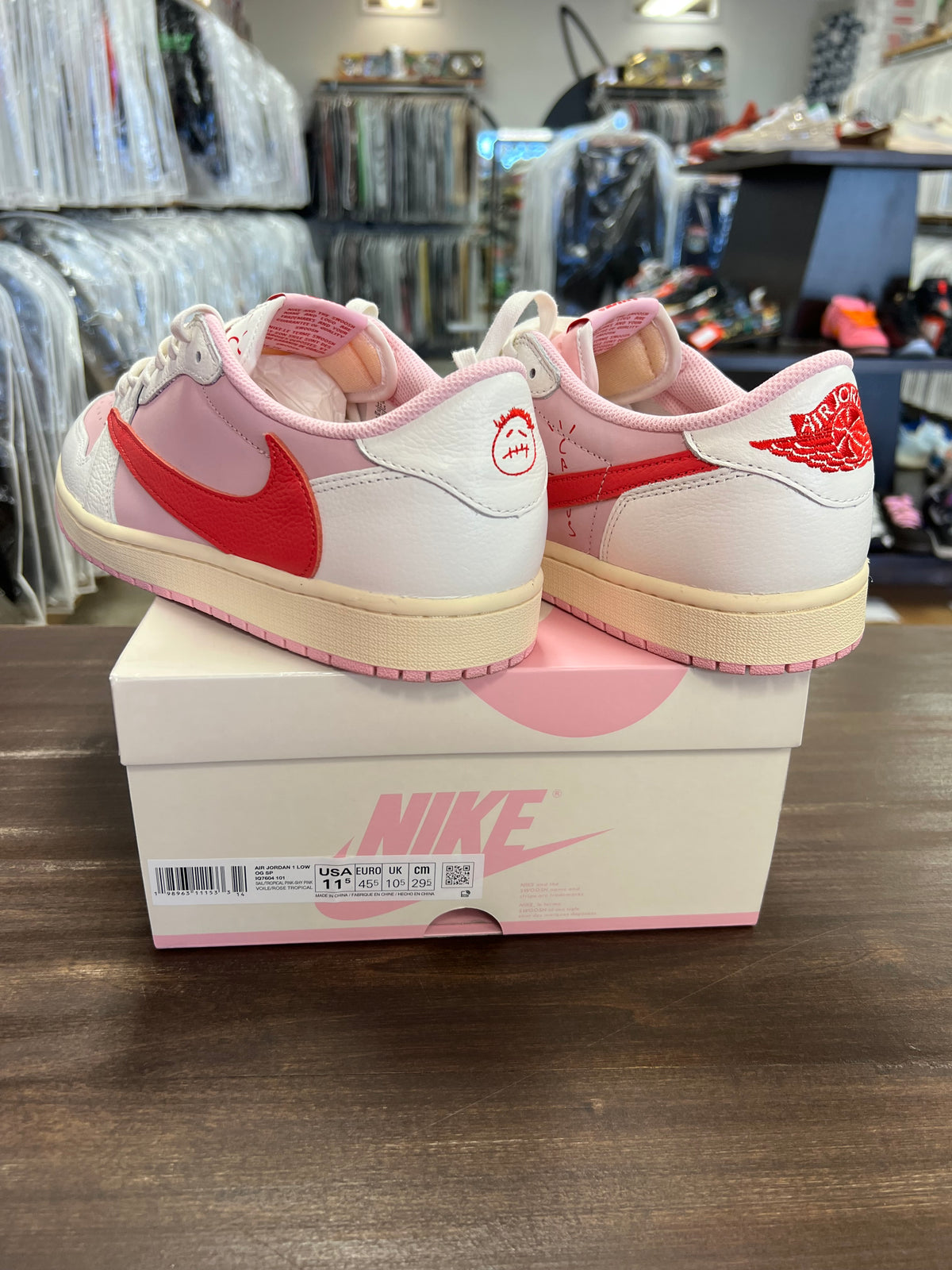 Jordan 1 Retro Low OG SP Travis Scott Sail Tropical Pink