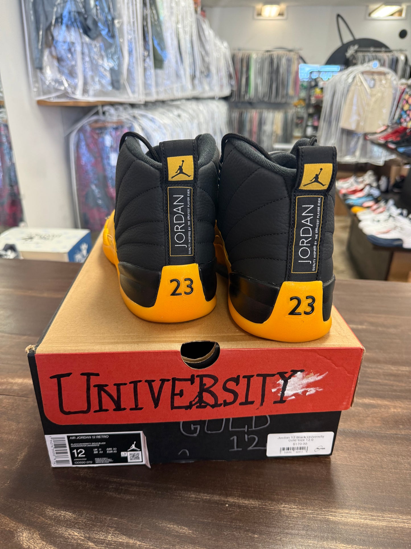 Jordan 12 Black University Gold